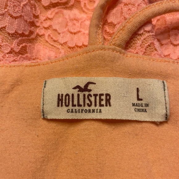 🪴Hollister - Coral Orange Stretchy Lace Summer Dress - Picture 9 of 11